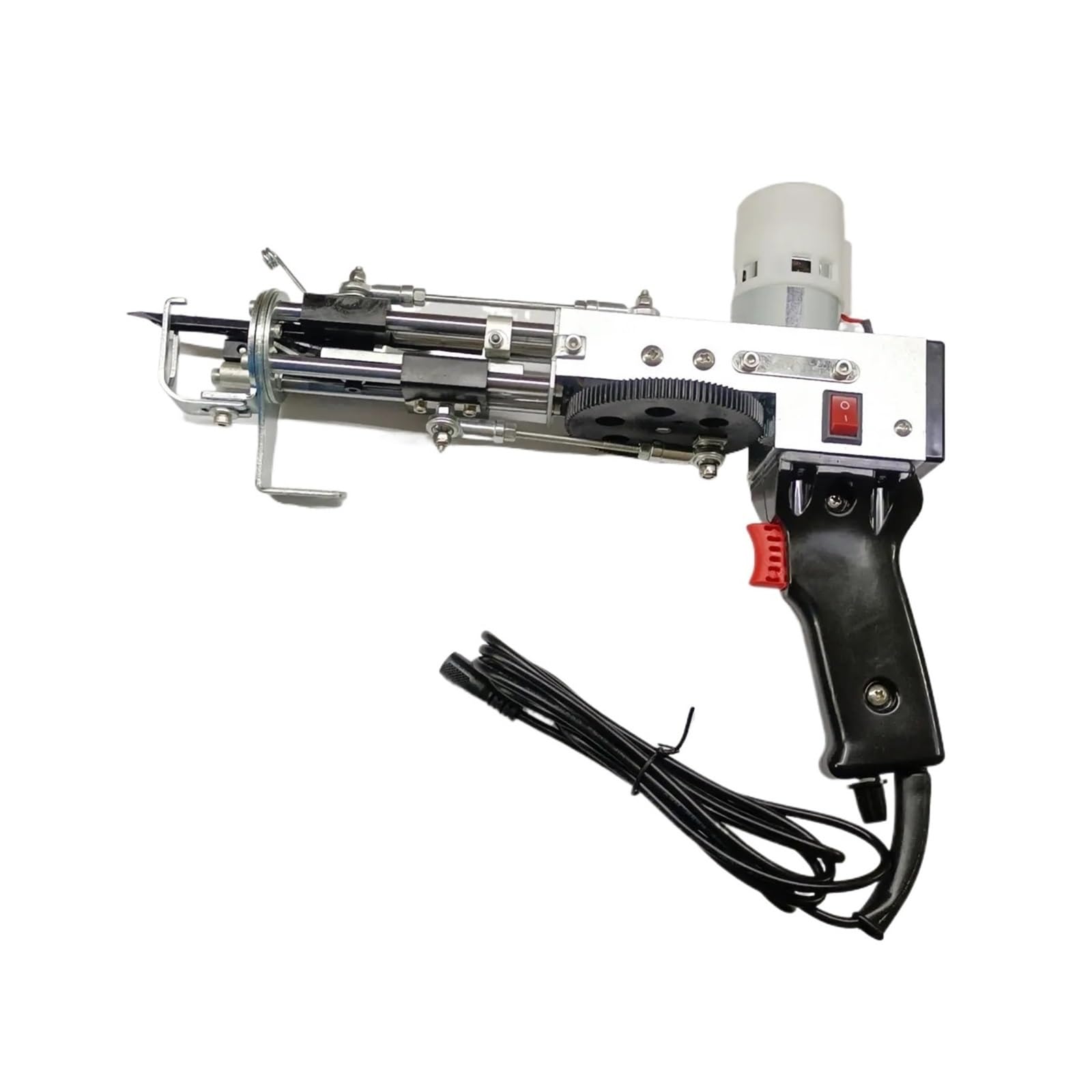 Pistolet Do Tuftingu 2 W 1 Elektryczny Podnoszenia Pętelkowego Runa Dywanowego Z Osłoną Przekładni Maszyny Flokowania Dywanów Narzędzia Pistoletów Bezpieczny I łAtwy W UżYciu(Black)