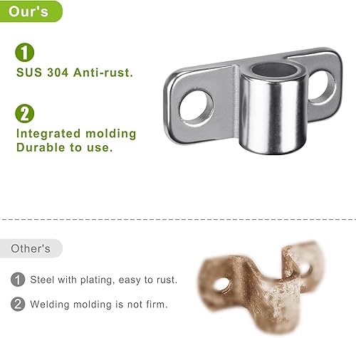 Miniatura 2 de Bisagra de puerta de montaje en pared de acero inoxidable 304, 2 bisagras de puerta resistentes, bisagras de puerta de montaje horizontal de una