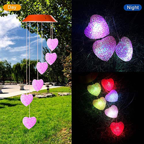 gifts for mom,wind chimes outdoor,Wind Chime,hummingbird wind chime,solar wind chimes,plastic hangers,mom gifts,birthday gifts for mom,grandma gifts,gardening gifts,Heart outdoor solar lights