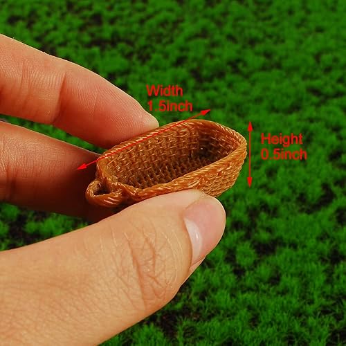 Miniatura 7 de WFashion 8 piezas 1/12 Mini casa de muñecas en miniatura cesta de pan de comida accesorios de decoración para casa de muñecas