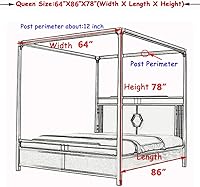 Vista 5 de Dosel de cama de princesa de 4 esquinas y linda mosquitera para cama de niñas, dormitorio de adultos, habitaciones de niños; cortina de mosquitero