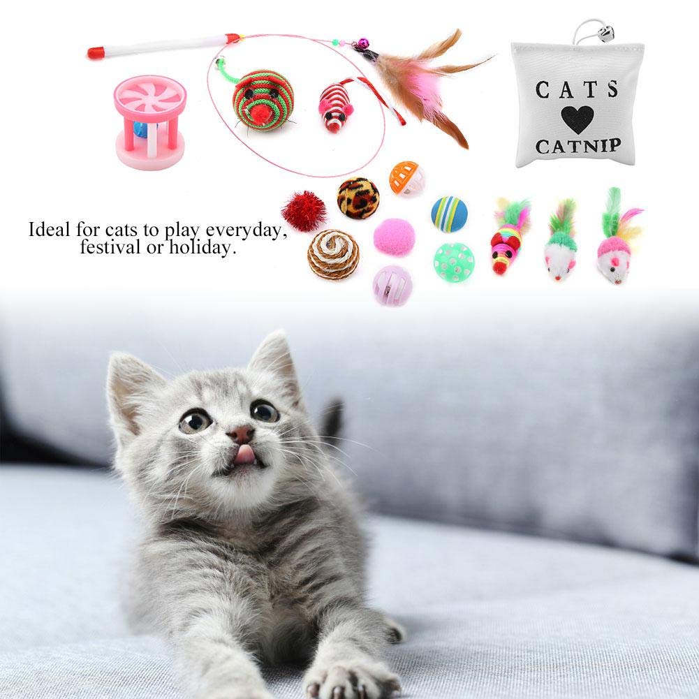 16-teiliges Katzen-Spielzeug-Set Mit Katzenminze - Spielspaß Mit Mäusen, Bällen Und Federn