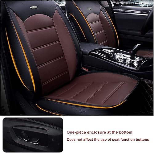 Miniatura 3 de Fundas de asiento de automóvil para Volvo XC40, fundas de cojín de cuero sintético para 5 pasajeros, transpirables e impermeables, color negro café