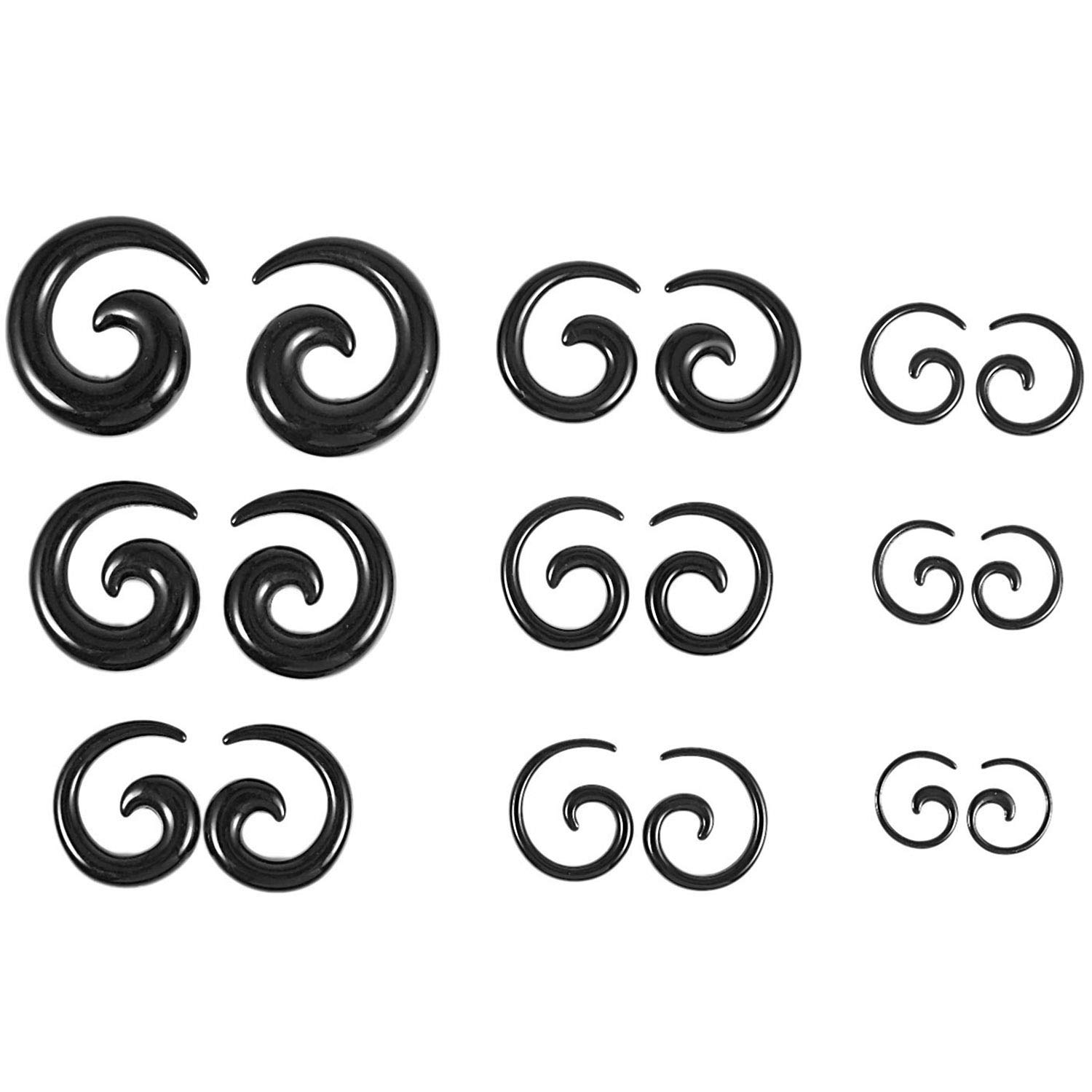 YEHEI9 Pairs of Acrylic Taper Ear Stretcher Expander Plugs-Black