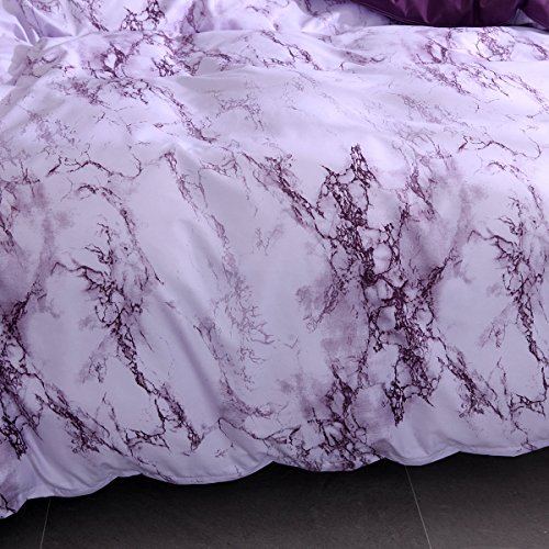 Feelyou Queen Bedding Duvet Cover Set Grape Reversible Marble Luxury Microfiber Lightweight Down Comforter Quilt Cover With Zipper Closure Best Organic 3Pcs #TOP3