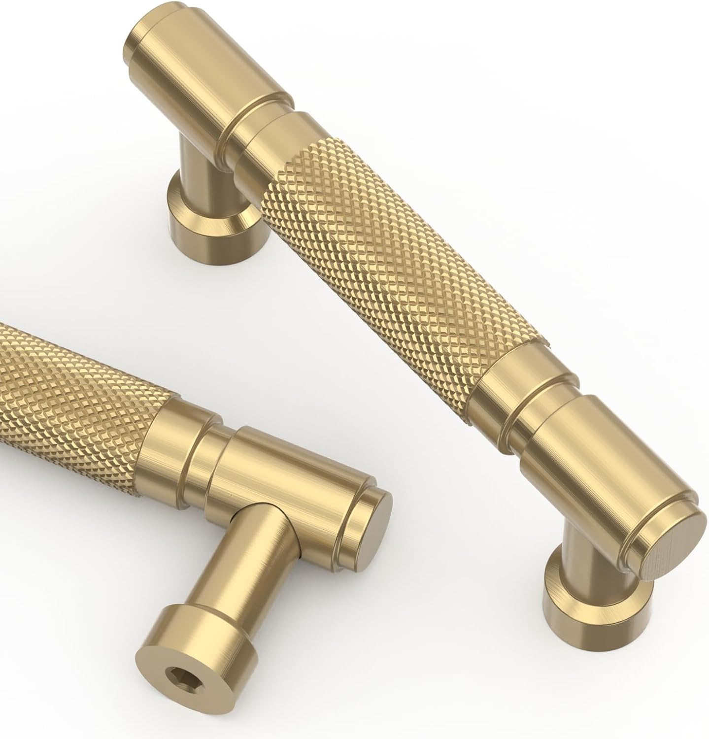 Asidrama 10 Pack 3 Inch(76mm) Champagne Bronze Cabinet Pulls Knurled Kitchen Handles, Cabinet Pulls Kitchen Cabinet Hardware for Cupboard Drawer Pull