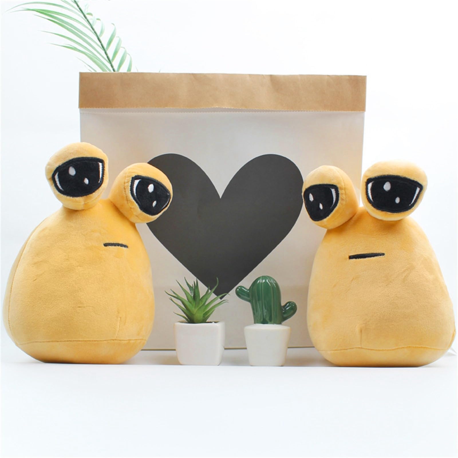 Pou Pluszowa Miękka Poduszka Alien - Kawaii 22 cm wypchana zabawka, prezent urodzinowy dla dzieci z dużymi oczami, pluszowe poduszki kosmita
