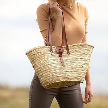 バッグ French Baskets FRENCH BASKET straw bag with leather handles beach bag