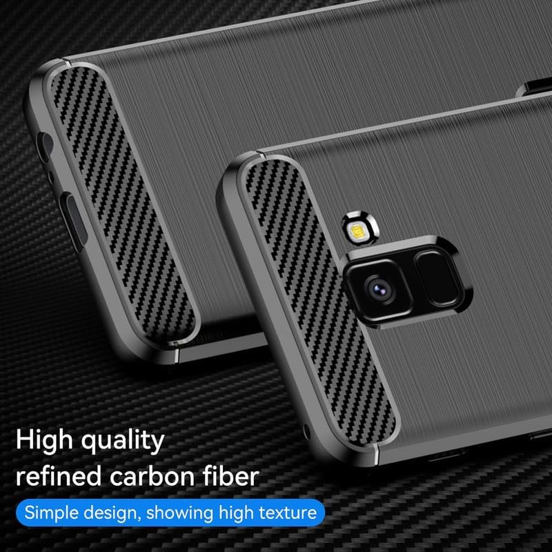 Image of Hybrid Carbon Fiber Back Case for Samsung Galaxy A8 Plus 2018 (Black)