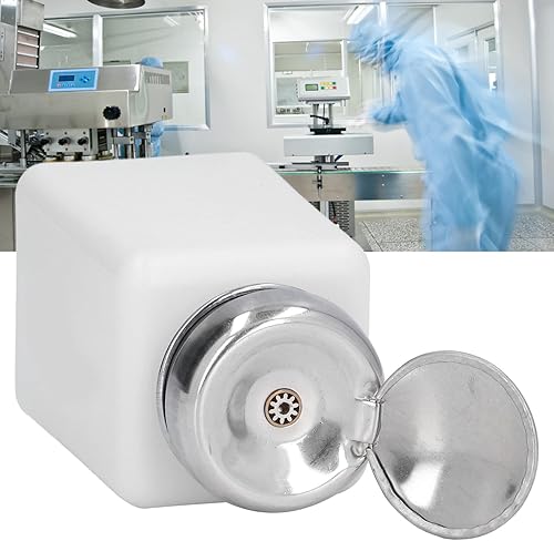 Dispensador de disolvente, dispensador de alcohol a presión de 6.8 fl oz, botella cuadrada antiestática segura con tapa de acero inoxidable, tapa