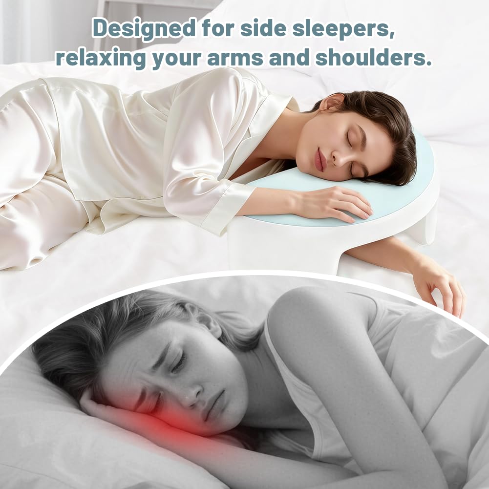 Cuscino ergonomico per chi dorme sul fianco con giromanica, cuscino cervicale per chi dorme sul fianco, cuscino ortopedico in memory foam per collo e spalle, per schiena e pancia