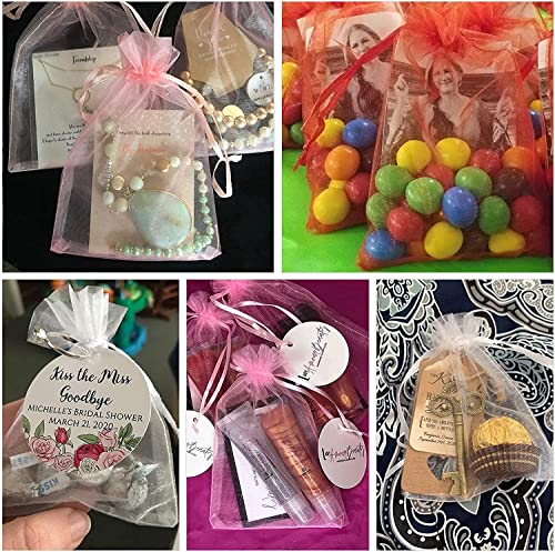 Image of ANZNKU 100 Pack Organza Bags 5 x 7 inch, Premium Black Favor Bags with Drawstring for Easter, Sheer Mesh Bag, Gift Bag Small Size, Mesh Pouches Drawstring Packaging Pouches for Wedding Party