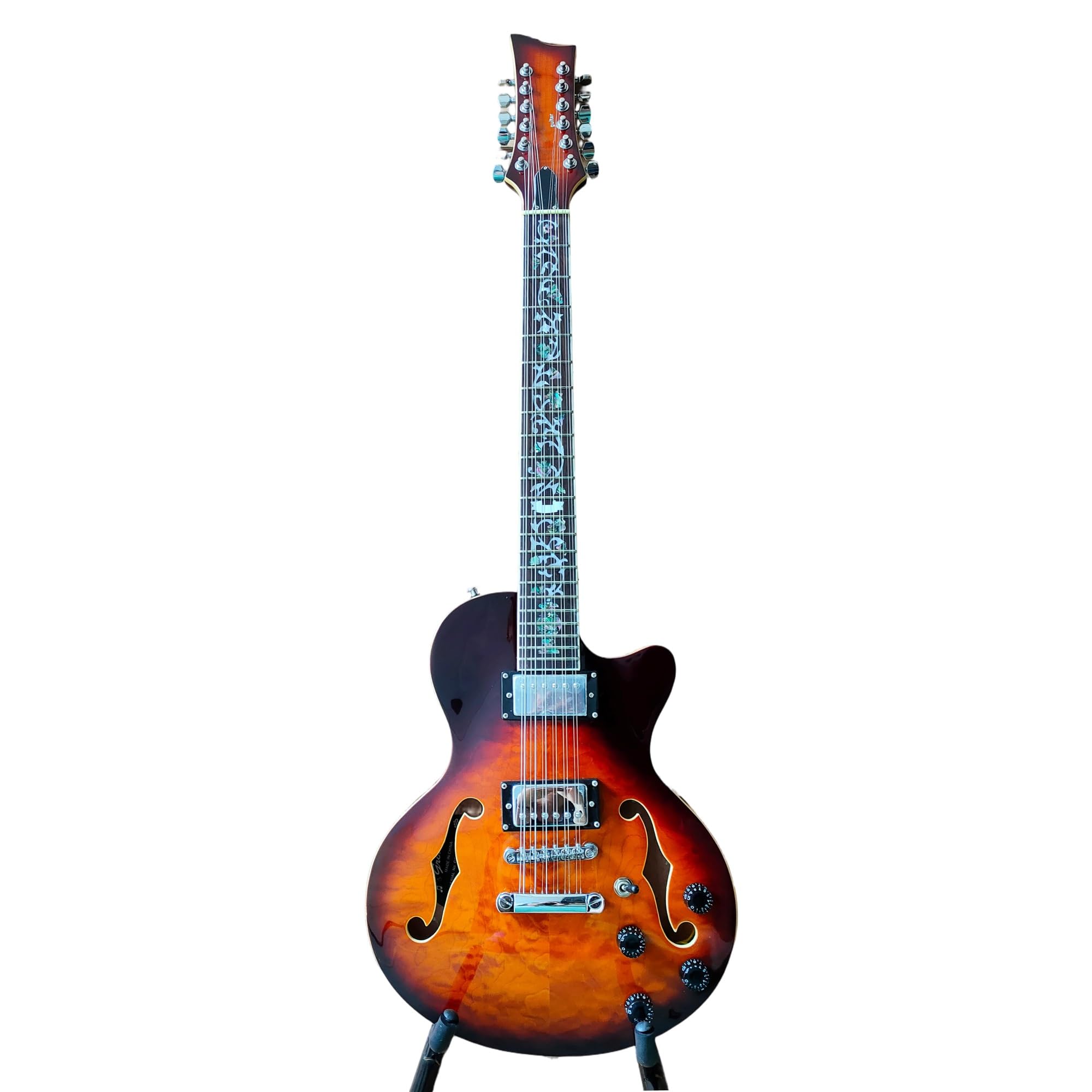 Principiante Chitarra Elettrica Chitarra Elettrica A 12 Corde Per Principianti Prestazioni Professionali Bellissimo Tono(VS)