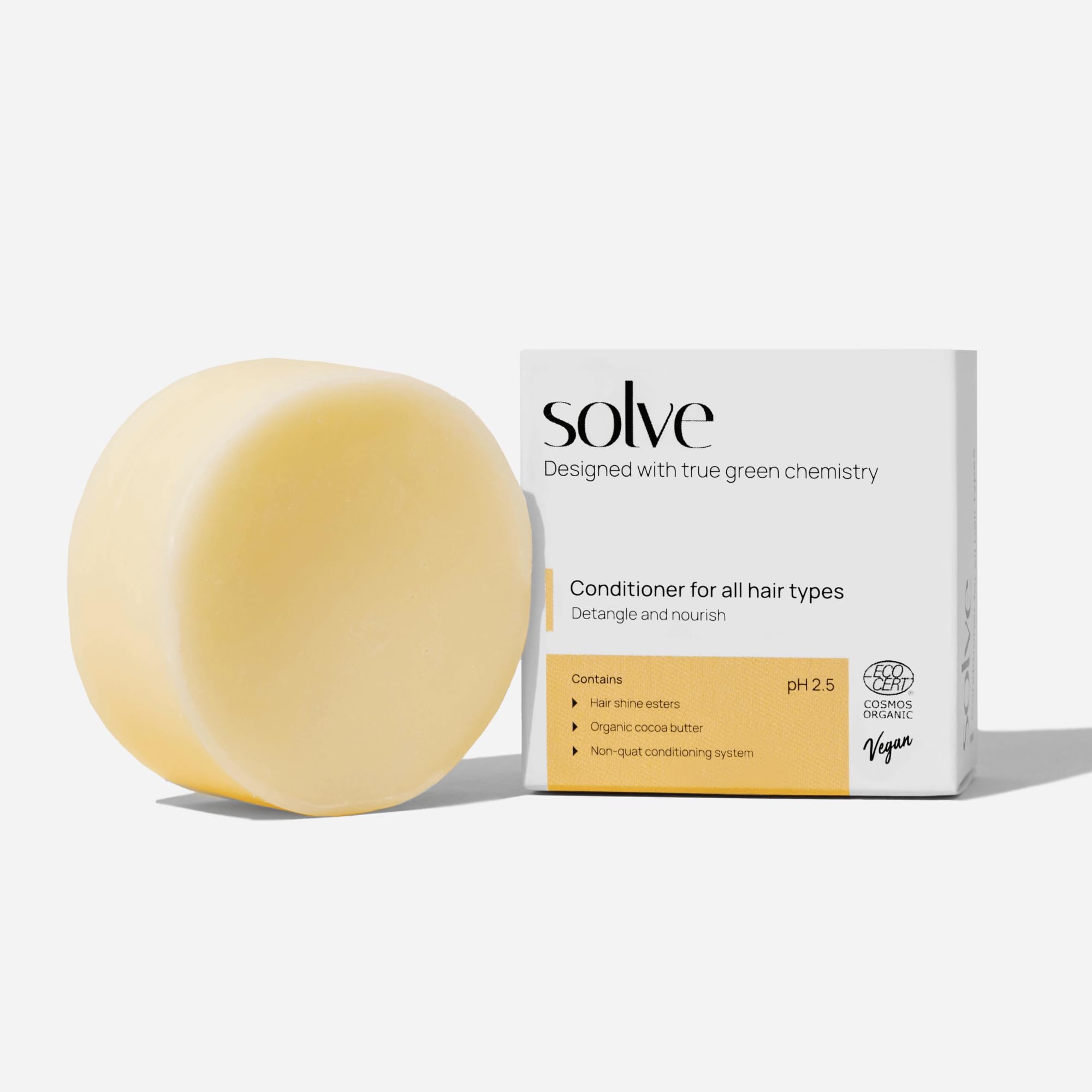 solve – Nourishing Solid Conditioner | Curly & Damaged Hair | Natural Hair Care | Sulfate & Plastic Free | Ecocert Bio