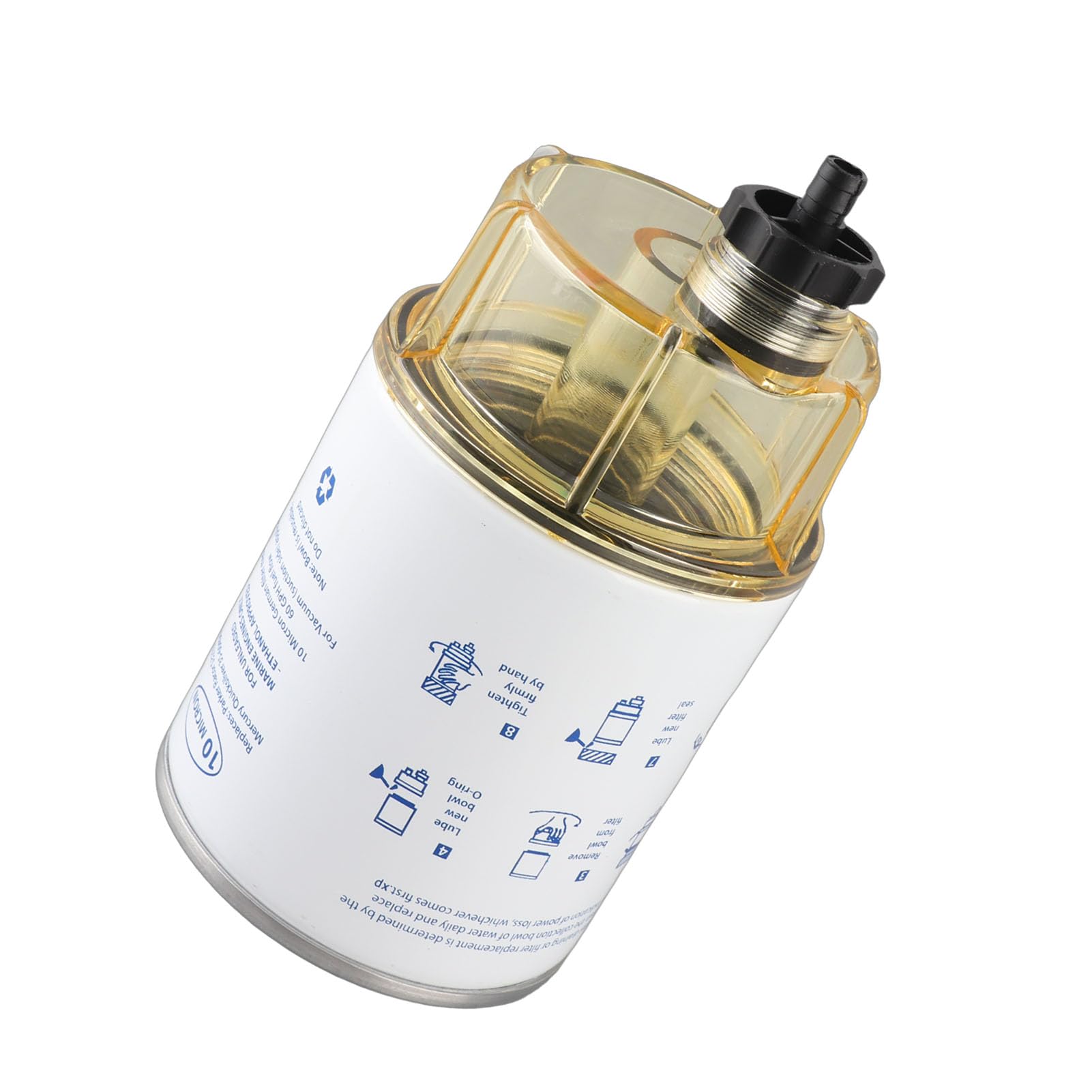 18-7928 Separador de Combustible y Agua, Filtro de Combustible Externo para Motor Marino Fuera de Borda de Barco