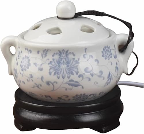 Miniatura 9 de Quemador eléctrico de resina con temporizador, quemador de incienso eléctrico de cerámica, quemador Bakhoor incensario de 110 V para porche, patio,