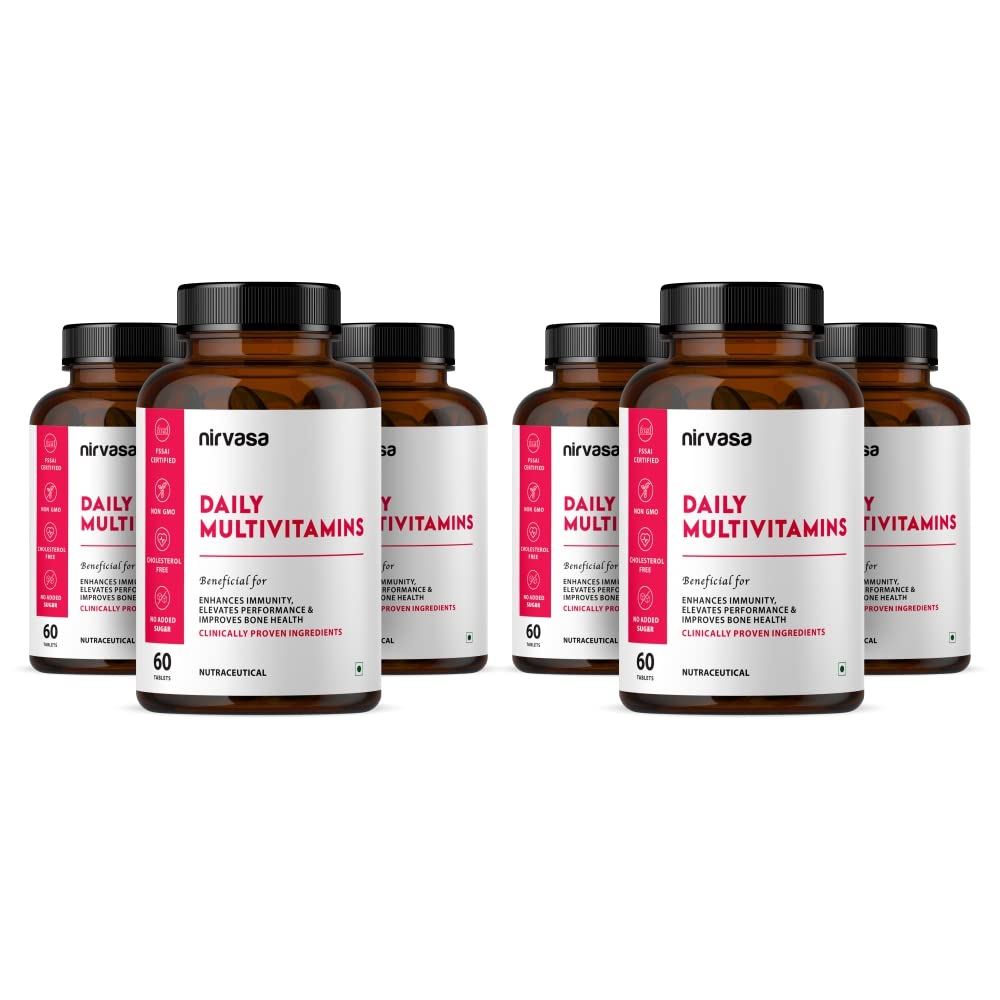 Nirvasa Daily Multivitamin Tablets for Men & Women | Enhances Immunity & Energy | Vitamin Tablets to Promote Healthy Bones, Joints & Muscles - 60 Tablets x 6 (B0BSLRS9N9) Amazon Price History, Amazon Price Tracker