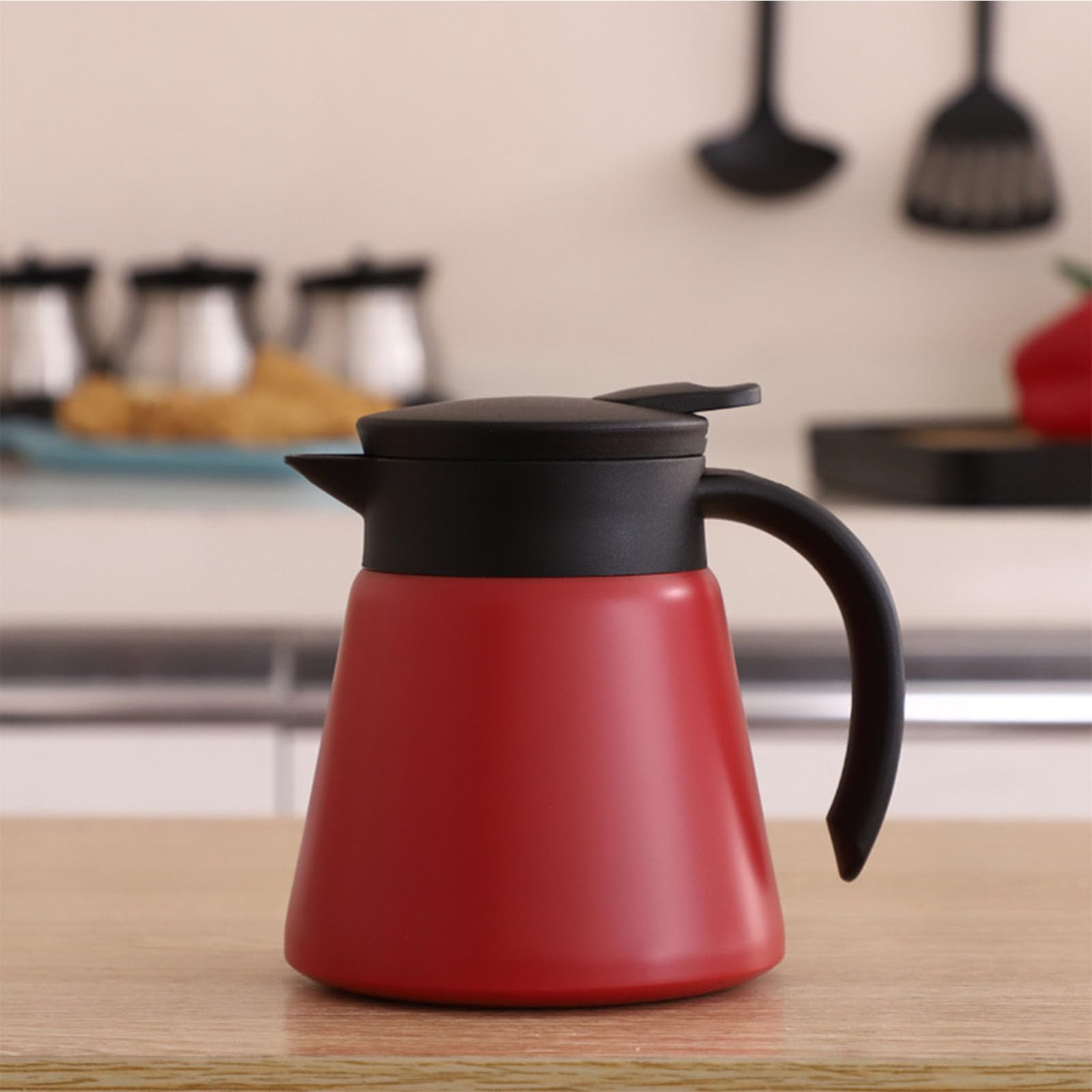 Brocca da caffè sottovuoto a doppia parete, 680 ml, in acciaio inox, dispenser termico per bevande, per caffè, tè, bevande calde, scaldino a pressatura, perfetto per casa e viaggi