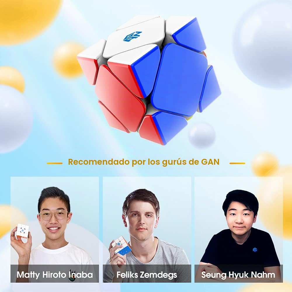 GAN Skewb, Cubo de speedcubing magnético de 8 imanes Cubo mágico Juguete de Gans (versión estándar de 8 imanes)