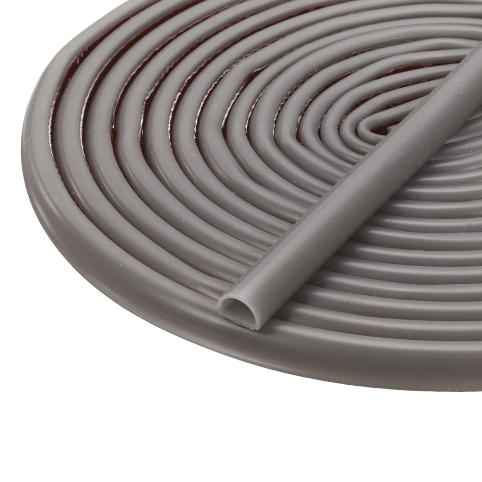 sourcing map 12 M Weather Stripping Door Seal, Silicone D Shaped Self-Adhesive Door Frame Soundproof Seal Strip for Doors Window Frame Gap Filler, Suit for 4-6.5mm Gap, Gray