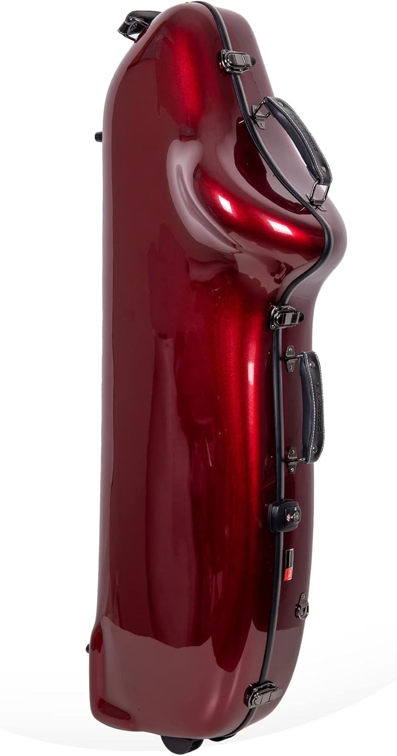 Crossrock Fiberglass Baritone Saxophone Case with Wheels
