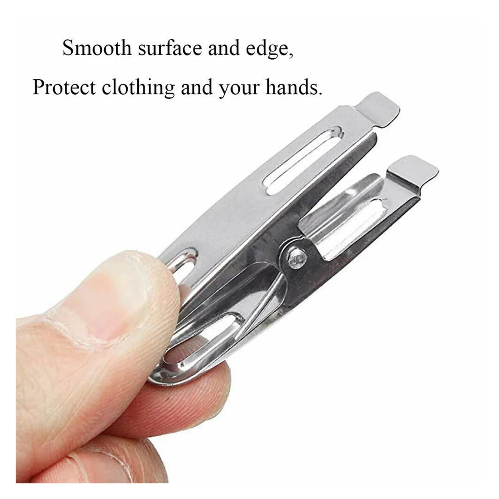 Mollette in metallo per vestiti, 200 pezzi, in acciaio inox, per lavaggio e abbigliamento domestico, morsetti in metallo per il fissaggio della linea di lavaggio, asciugamani, calzini, biancheria