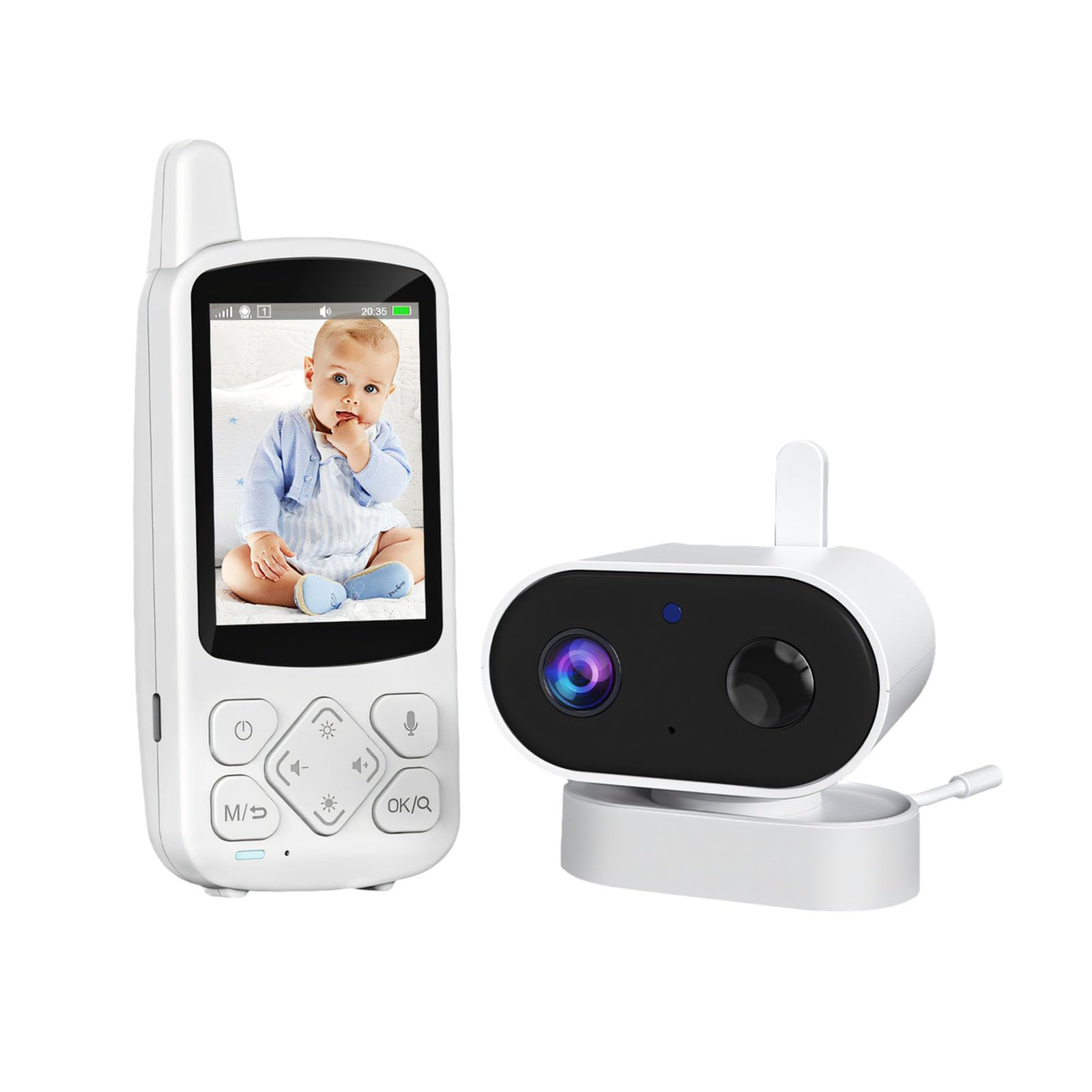 Moniteur vidéo pour bébé avec écran 2,8" et unité parentale portative