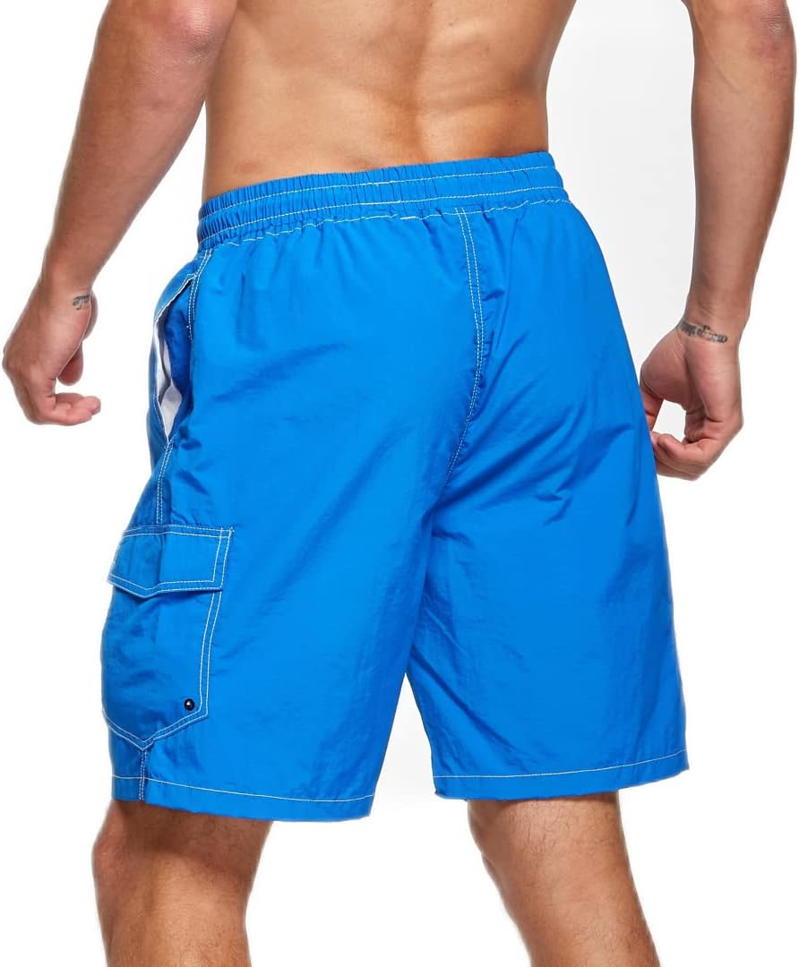 Mens Swim Trunks Quick Dry Summer Beach Shorts Board Shorts with Pockets Medium Navy Blue