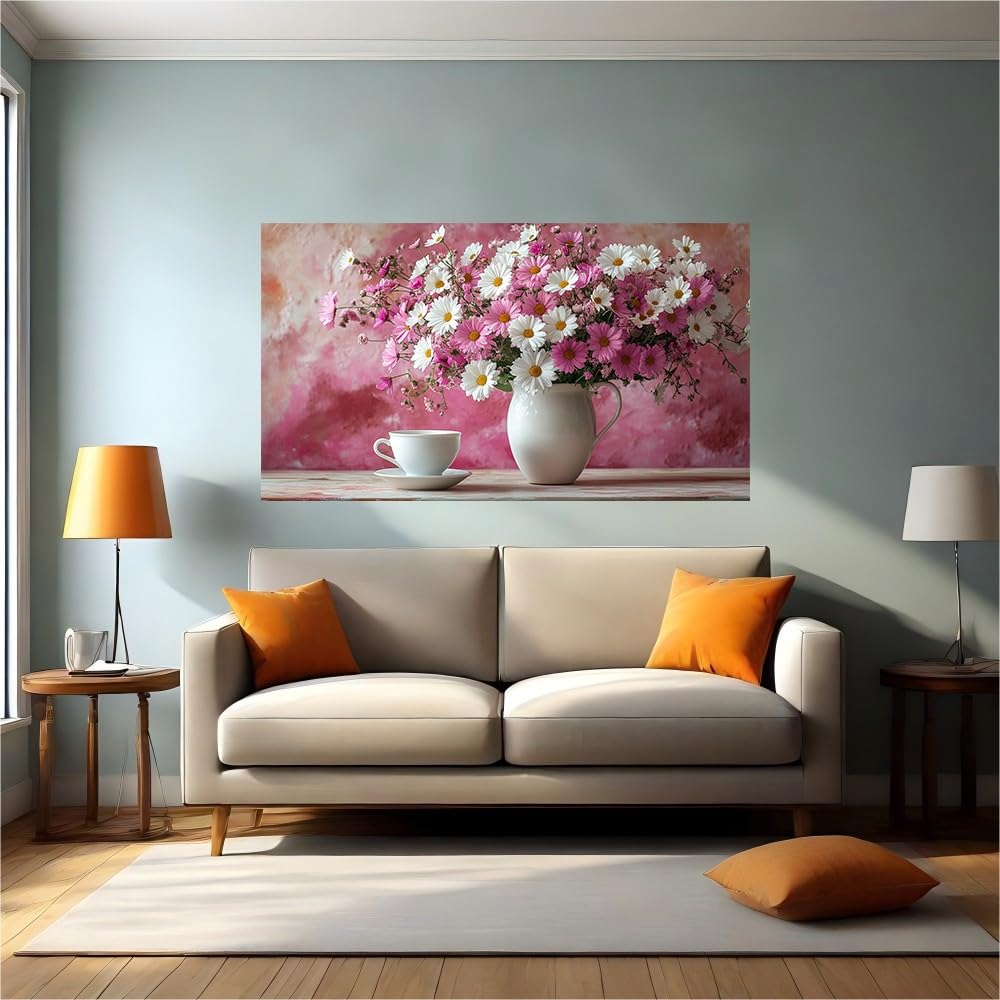 Vinilo adhesivo extraíble floral margarita 100x70cm lavable para cocina y baño