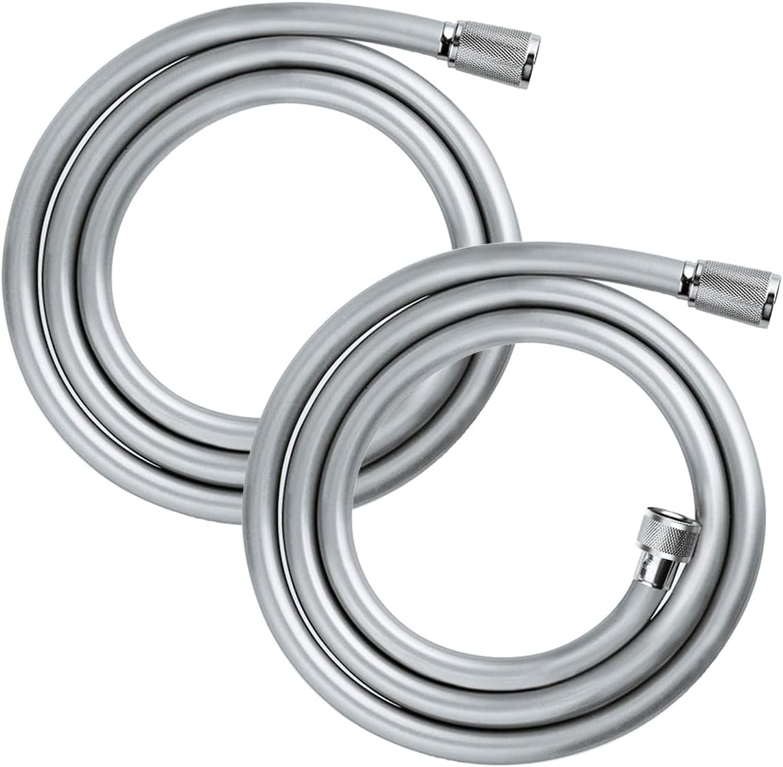 ECVV 1.5M Shower Hose 2PCS, G1/2" Connection Premium PVC Handheld Shower Head Hose Flex Hoses Extension,Flexible Shower Head Replacement Hose, Anti-Twist, Easy-to-Clean