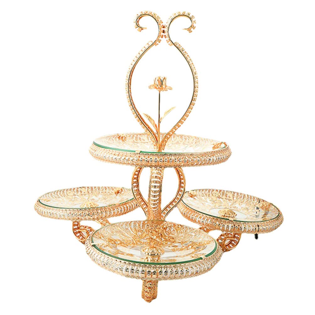Vintage Serving Platter Tea Party Serving Stand Gold Cupcake Holder Multi Tiers for Xmas Home Party Antipasti Antipasti