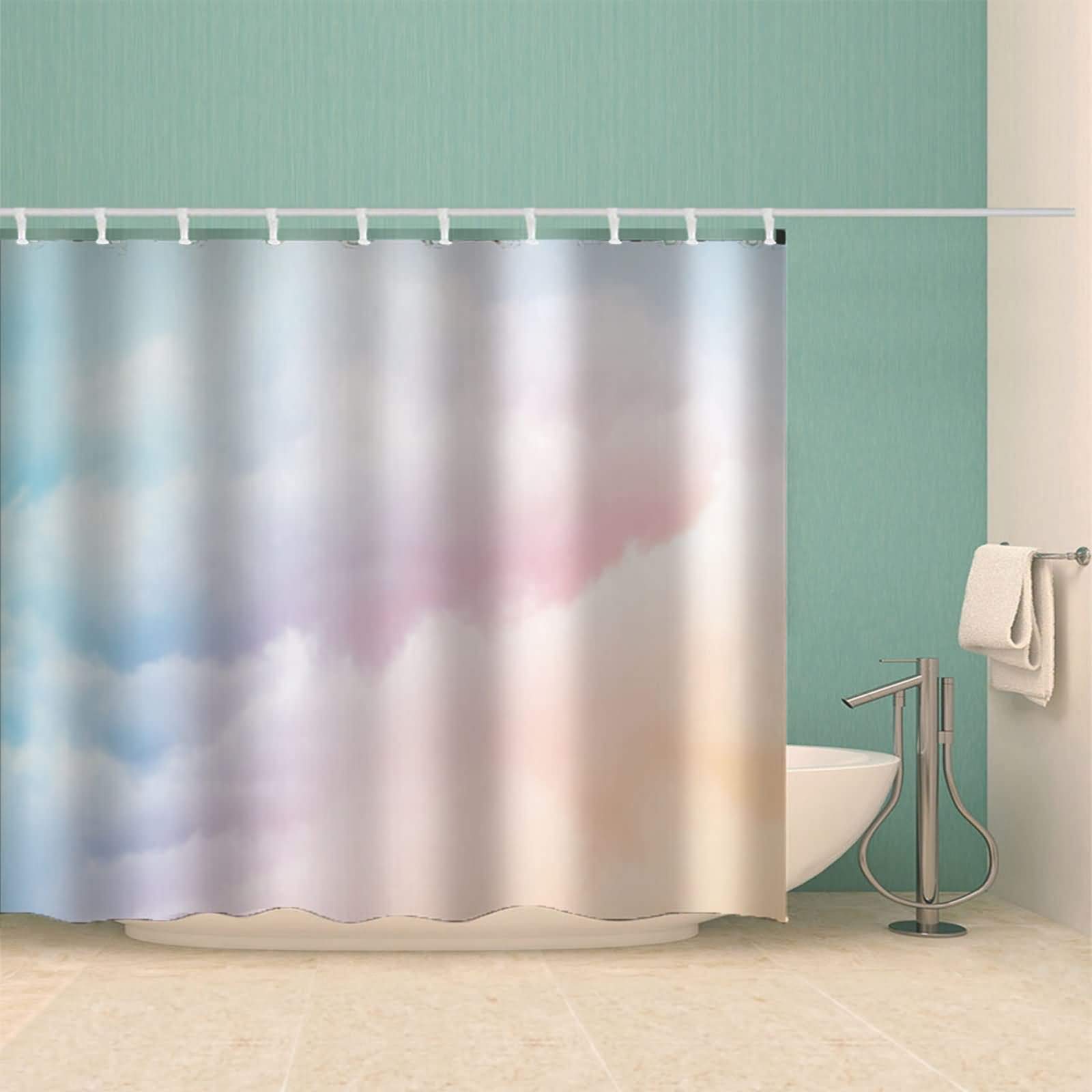 Tenda Da Doccia Rosa Con Nuvole - 180x180 Cm, Poliestere, Occhielli E Ganci Inclusi - Foto 8