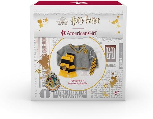 Miniatura 5 de American Girl Harry Potter - Disfraz de muñeca Hufflepuff de 18 pulgadas con suéter y bufanda con escudo de casa, para mayores de 6 años