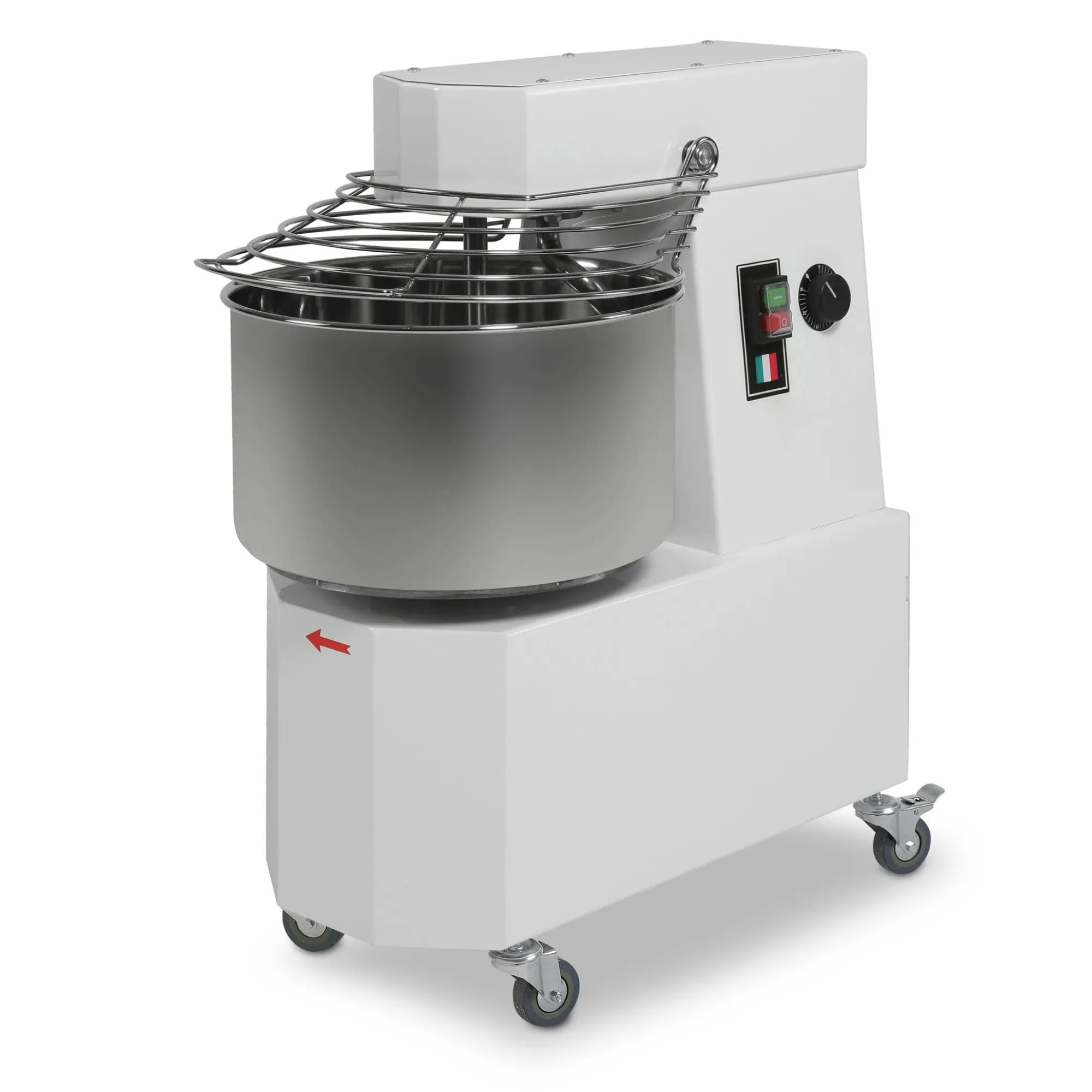 Pétrin spirale industriel 21 L, 85 tr/min de vitesse avec couvercle fixe pour hôtellerie