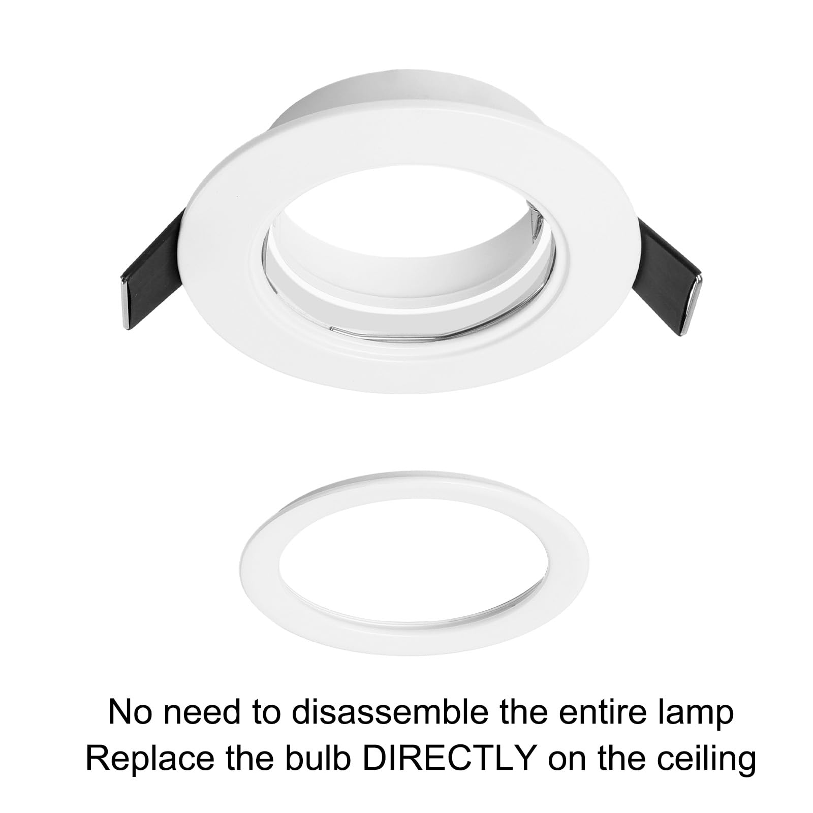 GeyouLux Marco Foco Empotrable Blanco Incl. GU10 Zócalo Ojos de buey led para techo Aluminio Downlight led techo empotrable Para Ø50MM MR16 Lámparas O Halógena Baño Sala Cocina, 6 Pack, 68mm