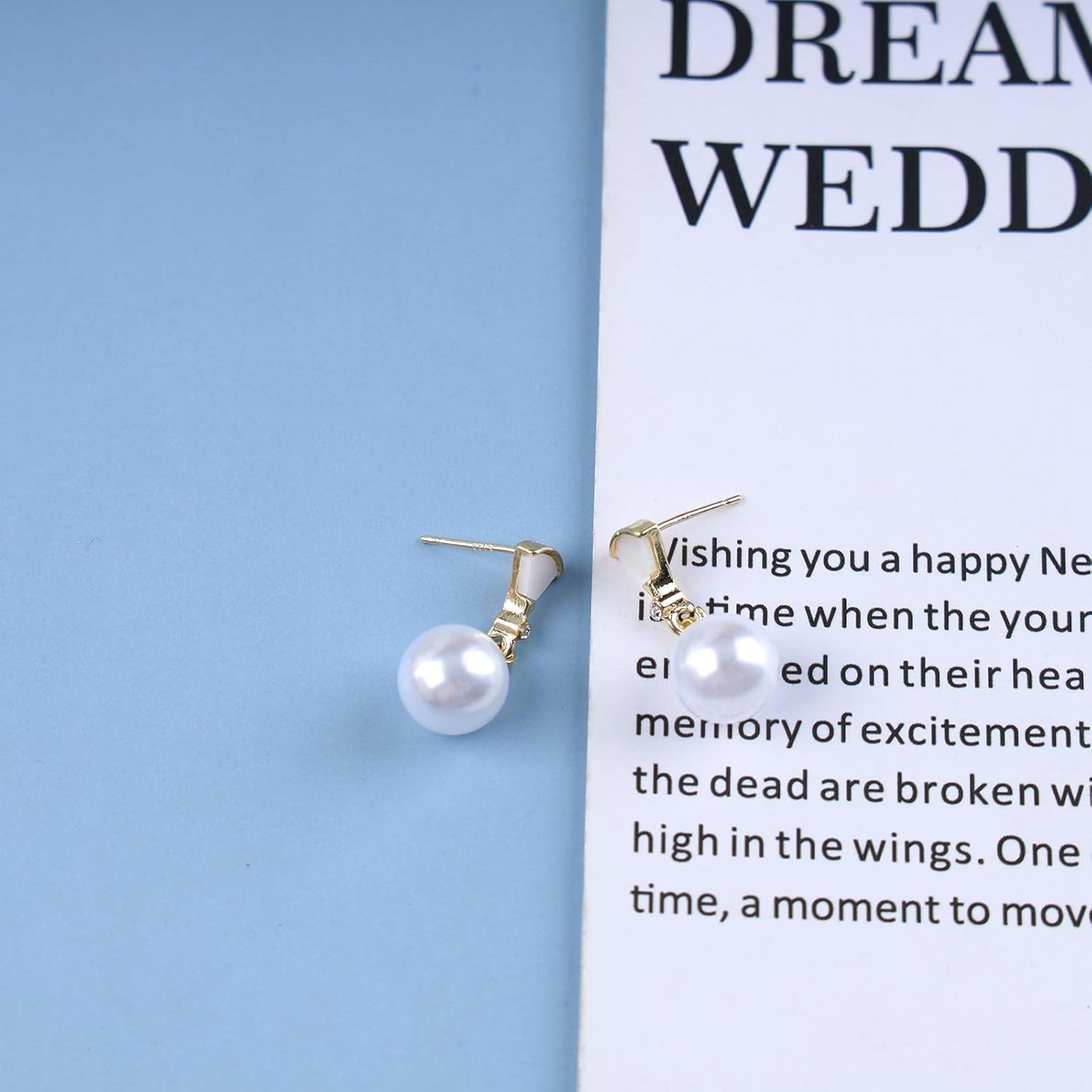 Vintage cz Pearl Drop Earrings Gold Pearl Dangle Earrings crystal Stud Earrings Pearl Wedding Earrings Jewelry for Women - Image 5