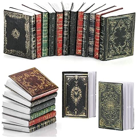 Molain Miniatures Dollhouse Books, 1:12 Scale Mini Books, Model Decoration for Dollhouse Accessories Boys and Girls Play Entertainment Supplies (12 Pcs) Cover