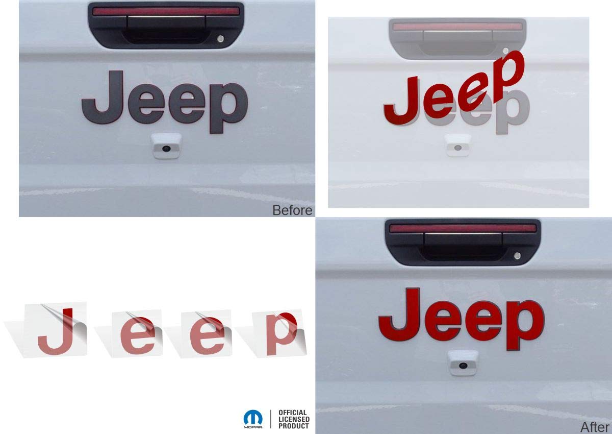 Buy Reflective Concepts JEEP Tailgate Emblem Overlay Sticker 2020 2021 Gladiator (Color