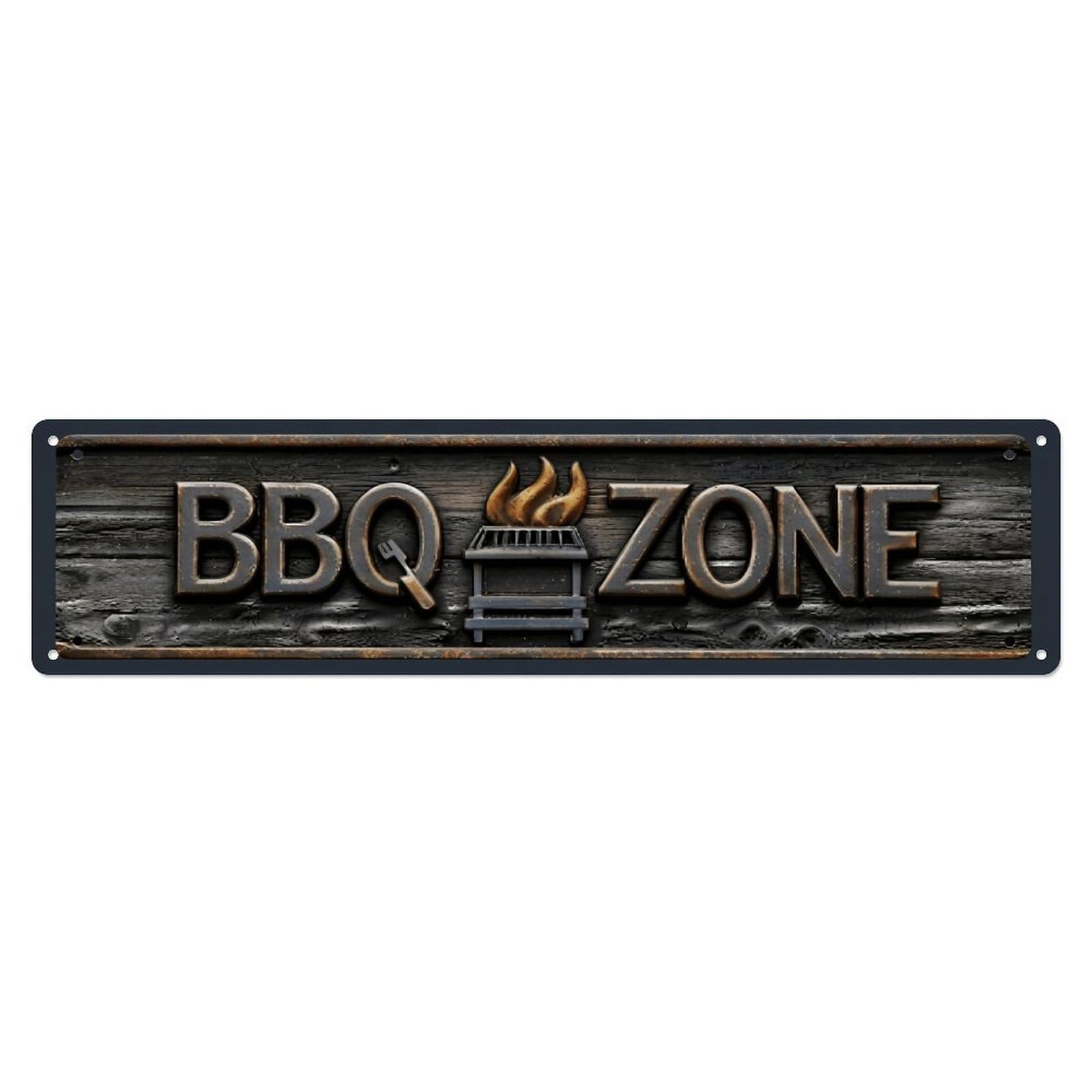 BBQ Zone Cookout King Metal Tin Skinny Sign Plaque Wall Decor for Cafe, Club Bar, Office, Home Garden Metal Poster 4x16Inch