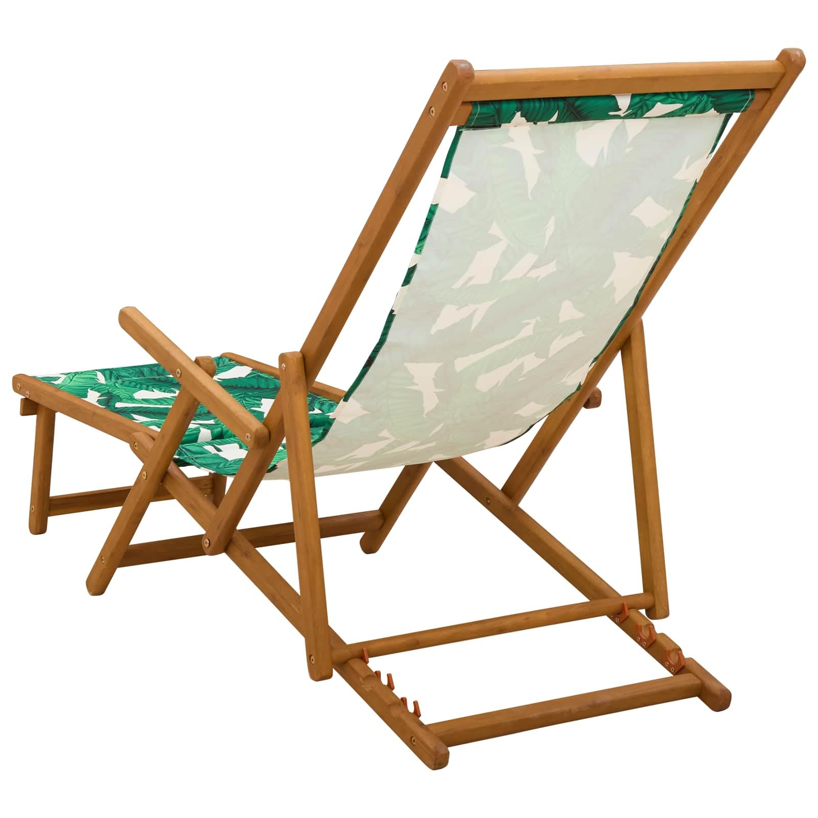 Sdraio pieghevole a 3 posizioni, in legno massiccio di eucalipto, con poggiapiedi, sdraio da giardino per balcone, terrazza, piscina, sedia a sdraio regolabile per relax all'aperto