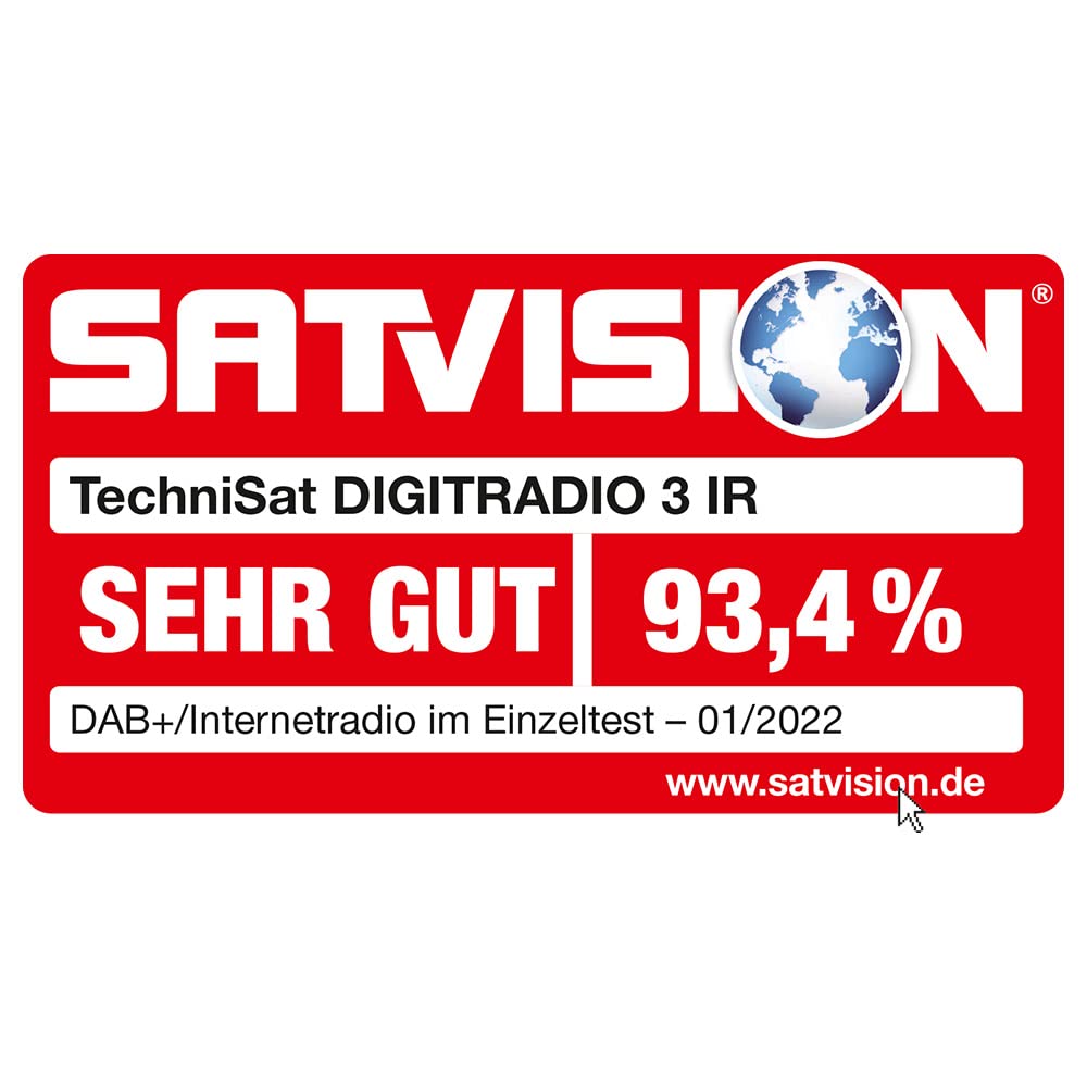 TechniSat DIGITRADIO 3 IR - Stereo DAB Radio Kompaktanlage (DAB+, UKW, CD-Player, Bluetooth, Internetradio, USB, Kopfhöreranschluss, AUX-Eingang, Radiowecker, 20 Watt RMS) schwarz