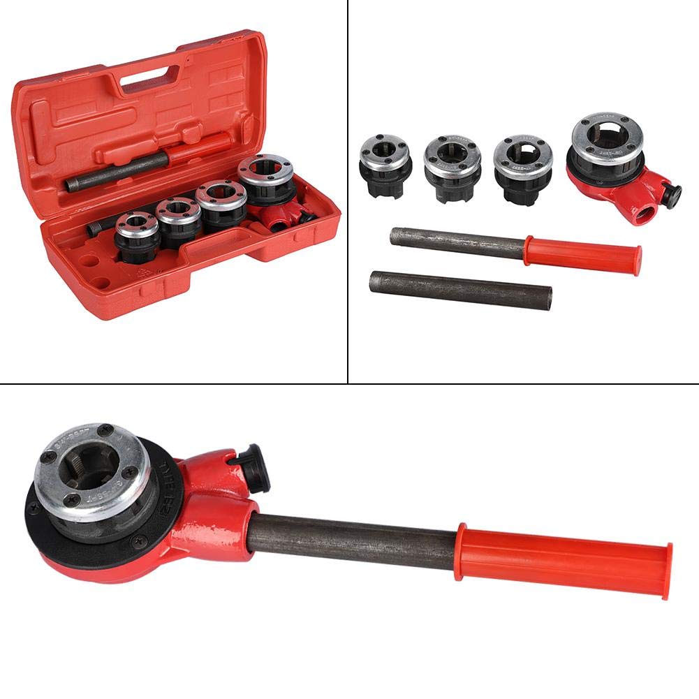 Estink Kit de Roscado, 6 Piezas, 1.27-3.17cm | Juego de Machos, 4 Moldes y 6 Herramientas, para Tuberías de Agua y Gas, Fontanería y Mantenimiento