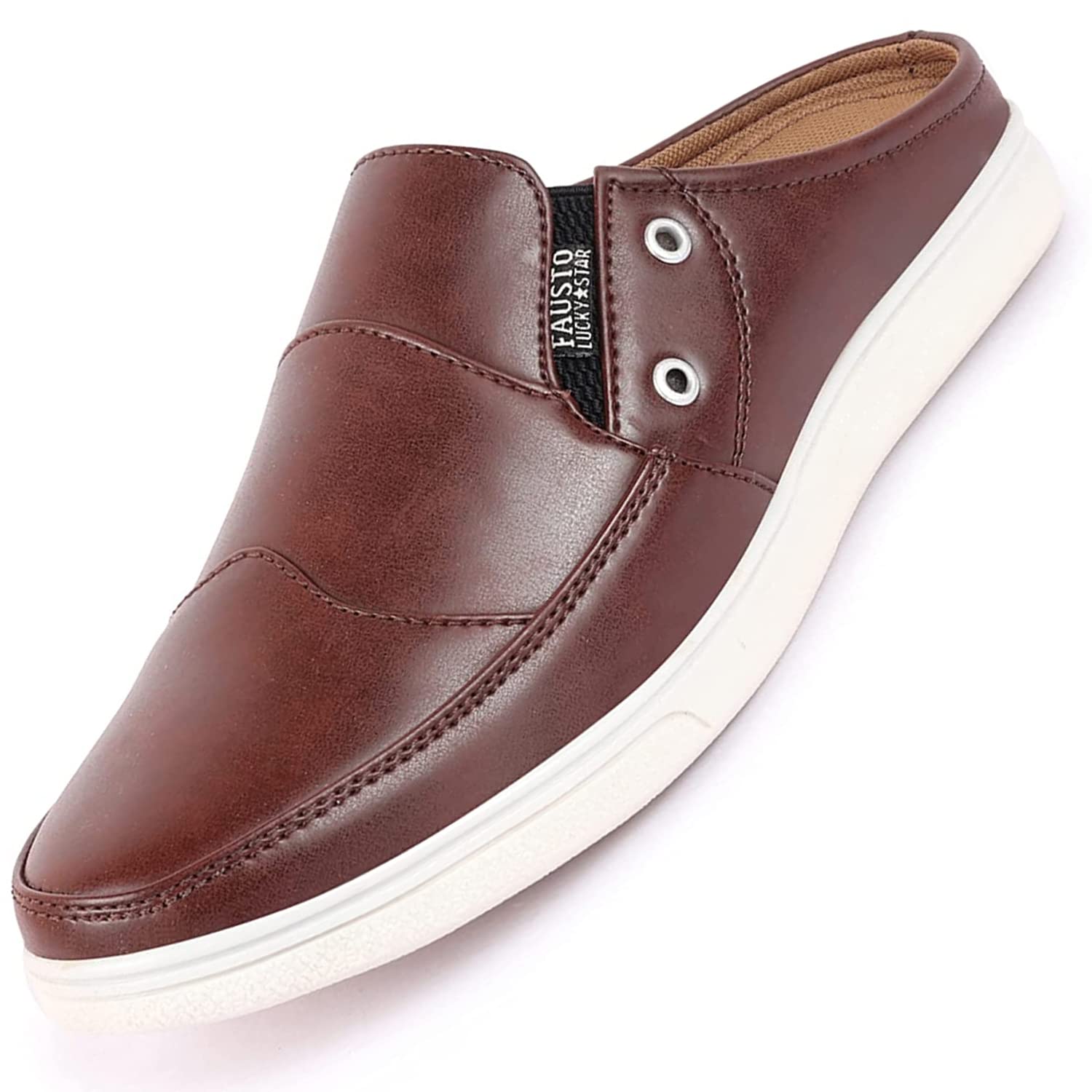 FAUSTO FST KI-8826 BROWN-41 Mens Brown Casual Back Open Classic Slip On Shoes (7 UK) (B0B2WW4GP2) Amazon Price History, Amazon Price Tracker