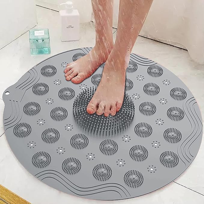 Bathroom Mat Door Mat Floor Mat Bath Mat Doormat Carpet Rubber Non Slip Mat for Cushion Mat Super Absorbent Soft Carpet Quick Dry for Home Office (Round Slip Mat)