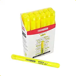 Marca Texto Gel Neon Caixa com 12 Unidades Para Bíblia Documentos Escola Não Mancha a Folha (Amarelo)