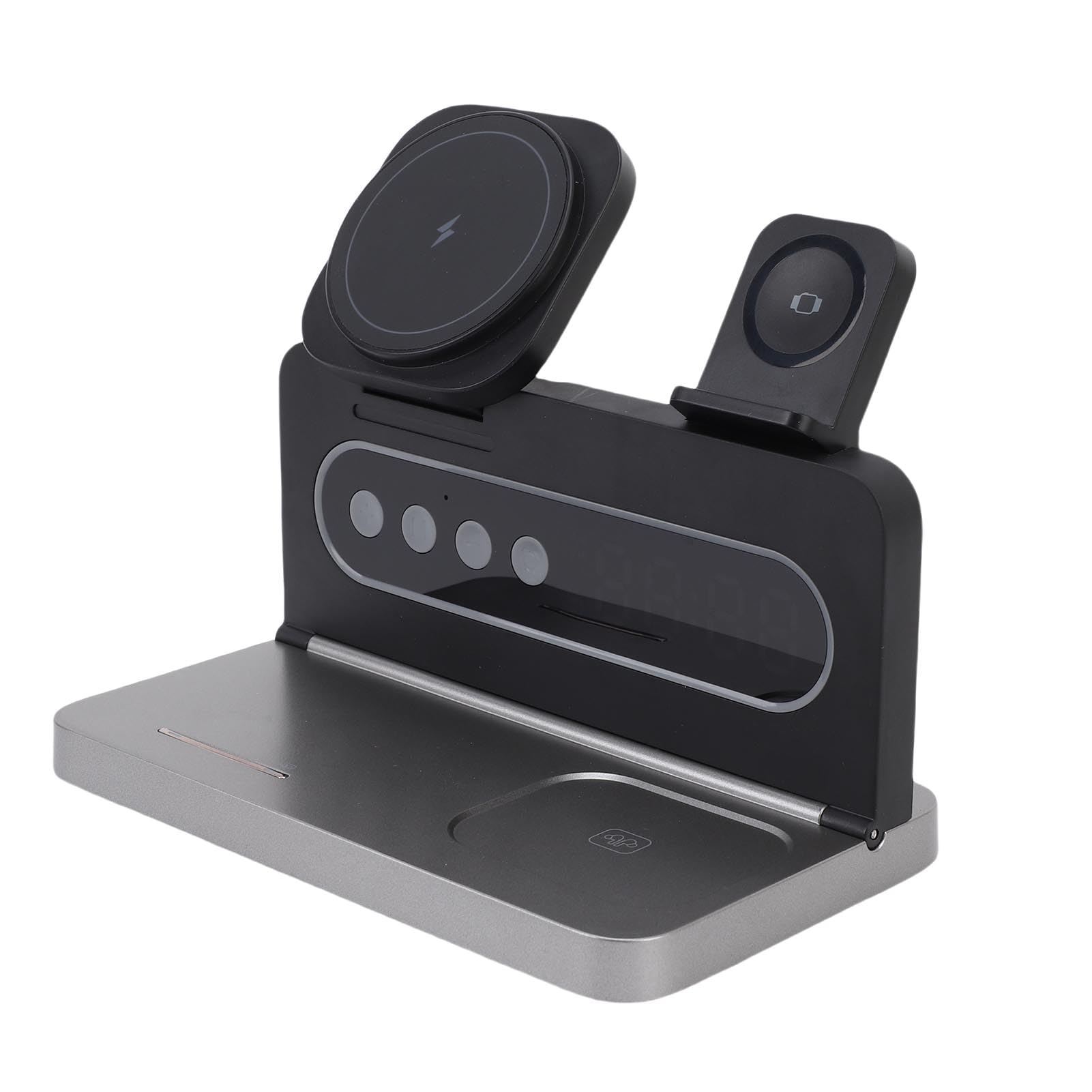 Cryfokt Wireless Charging Stand with Magnetic Adsorption, Night Light | Compatibile con lo standard , ricarica rapida da 15 W, riduce l\'ingombro sulla scrivania, supporta più angoli di visione