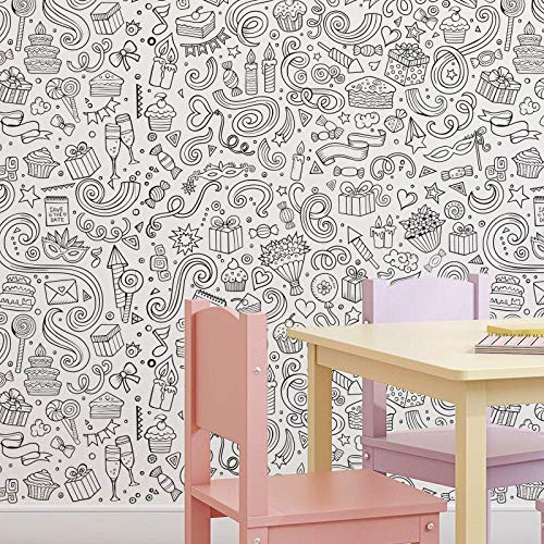 Papel de Parede Desenho para Colorir Holiday 2,70x0,57m
