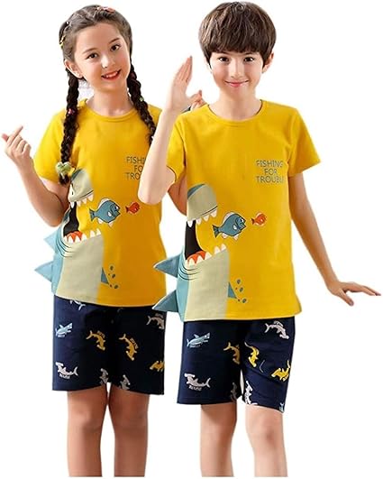 Amazon Godlovefull 春夏 上下セット 半袖 半ズボン キッズパジャマ 女の子 男の子 可愛い 薄手 快適 柔らかい ネグリジェ ルームウェア ナイトウェア 部屋着 寝間着 3歳以上 ガールズ パジャマ キッズ 子供用 綿 100 170cm パジャマ 通販