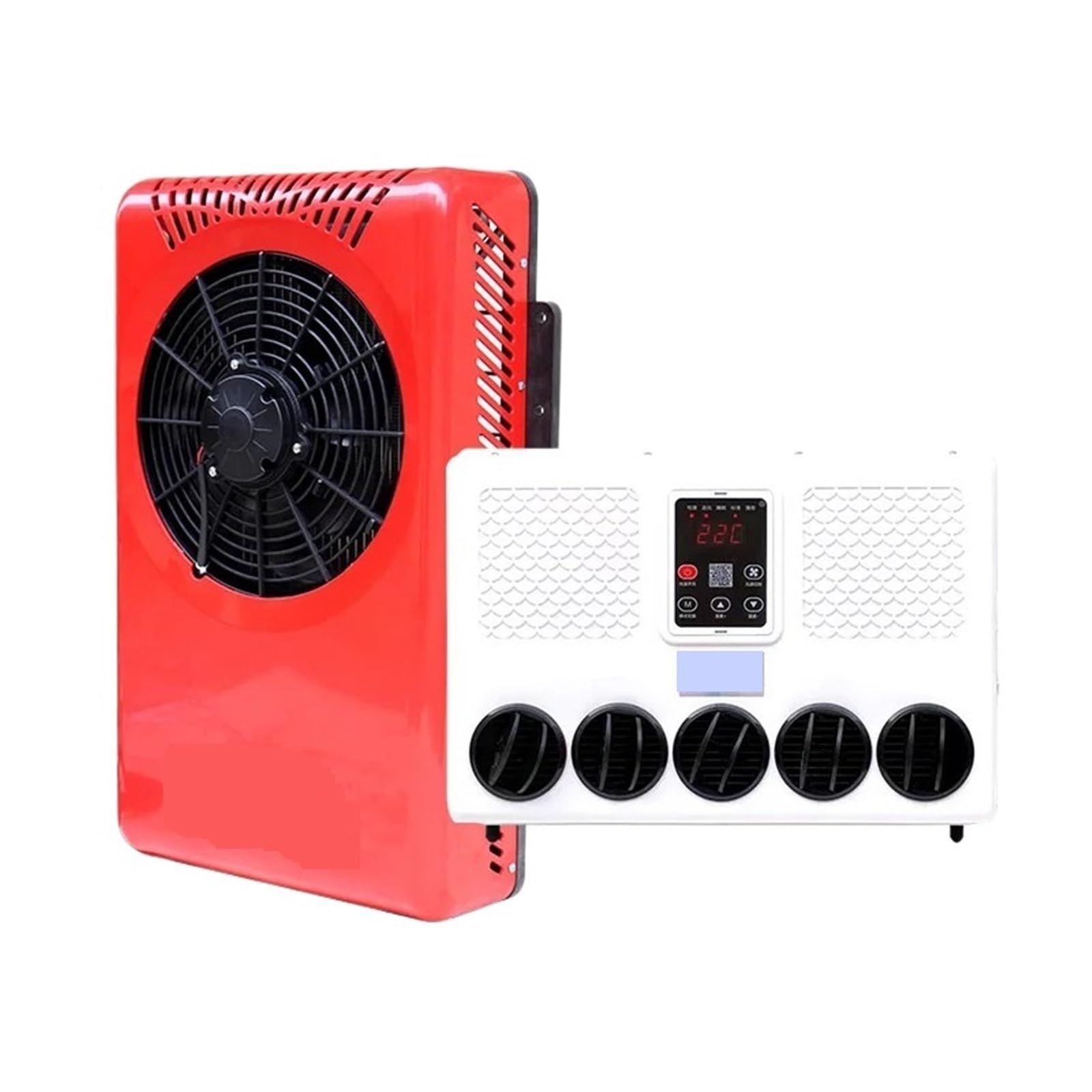 Car Parking Air Conditioning 12V24V Truck Refrigeration Environmental Protection Variable Frequency DC Energy-saving Conditi Efficient Refrigeration(24V5 hole air outlet)