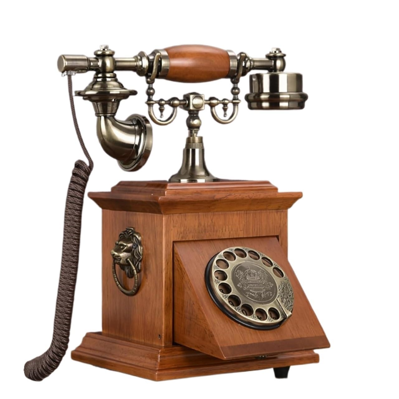 Telefono retrò, telefoni rotativi retrò per Linea Fissa, Telefono da scrivania con Filo, Telefono Vintage Vecchio Stile, Giallo,Yellow